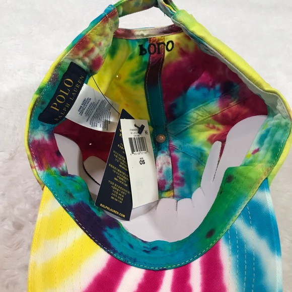 NEW POLO rainbow tie dye baseball cap hat ralph - Picture 9 of 16